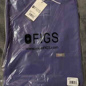 Figs Catarina Scrub Top, Large, Amethyst